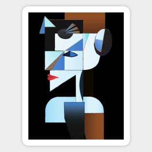 Cubist Abstract Woman Illustration Magnet